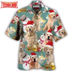 Golden Retriever Merry Christmas Hawaiian Shirt