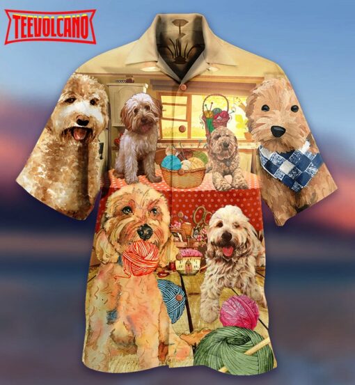 Goldendoodle Lovely Dog Crochet Hawaiian Shirt