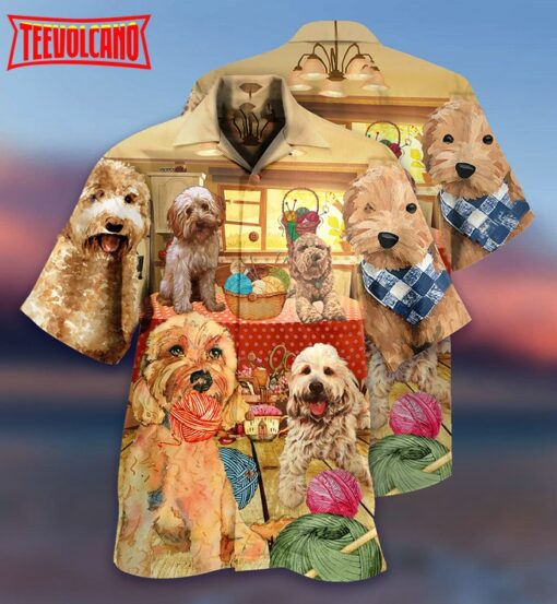 Goldendoodle Lovely Dog Crochet Hawaiian Shirt