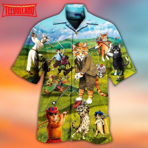 Golf Cats Play Golf Hawaiian Shirt