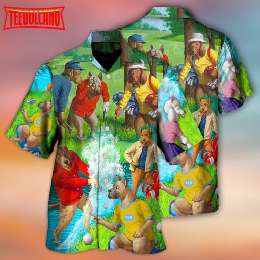 Golf Dog Cool Lover Golf Art Style Hawaiian Shirt