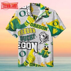 Grey Oregon Ducks Hawaiian shirt