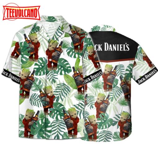 Groot Hug Jack Daniels Hawaiian Shirt