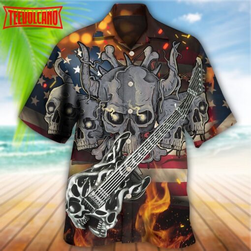 Guitar Independence Day America Hawaiian Shirt