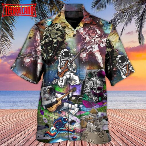 Guitar Music Astronaut Hawaiian Shirt