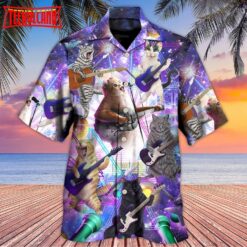 Guitar Music Cat Hawaiian Shirt