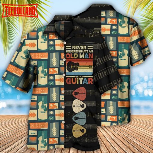 Guitar Never Underestmate Old Man Hawaiian Shirt