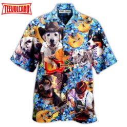 Guitar Pet Dogs Hawaiian Shirt