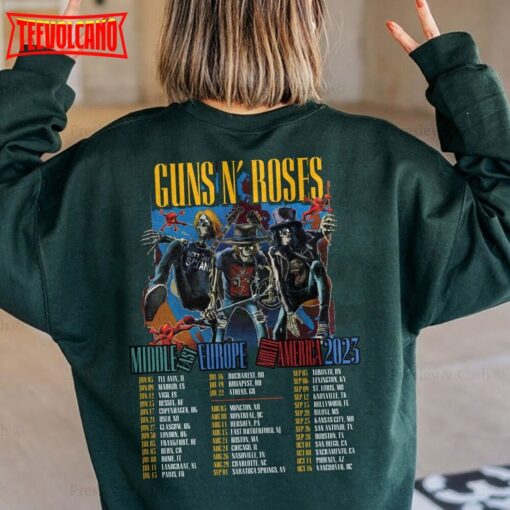 Guns N’ Roses Music Tour 2023 Double Side Shirt