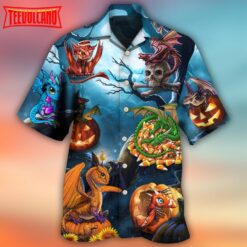 Halloween Dragon Pumpkin Hawaiian Shirt