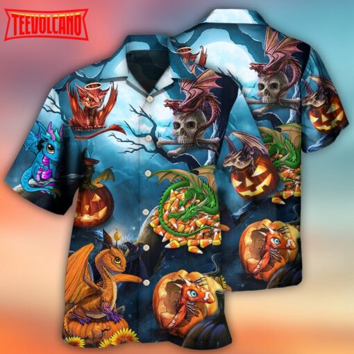 Halloween Dragon Pumpkin Hawaiian Shirt