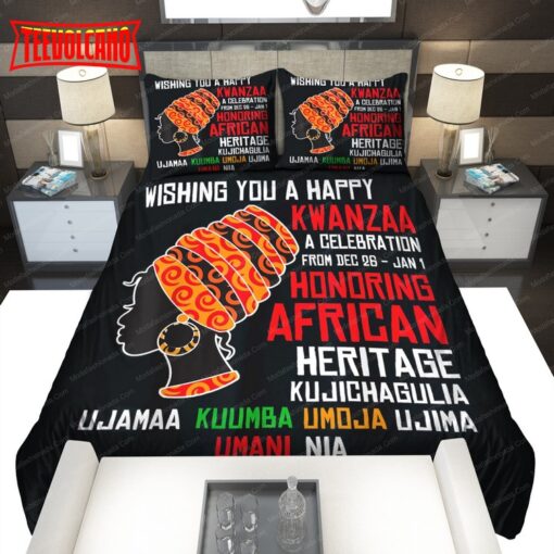 Happy Kwanzaa African Woman Seven Principles Bedding Sets