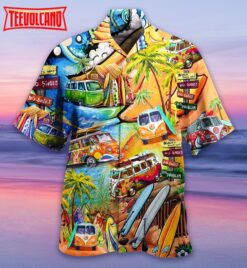 Hippie Bus Love Beach Summer Hawaiian Shirt