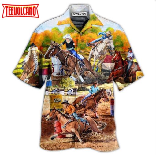 Horse Barrel Racing Ride Hawaiian Shirt