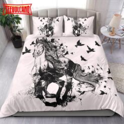 Horse Soul In Deep Forest Bed Sheets Spread Duvet Cover Bedding Set