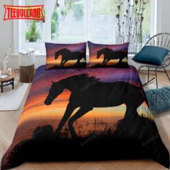 Horse Sunset Bedding Set Bed Sheet Duvet Cover Bedding Sets