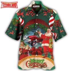 Hot Rod Christmas Happy Santa Hawaiian Shirt