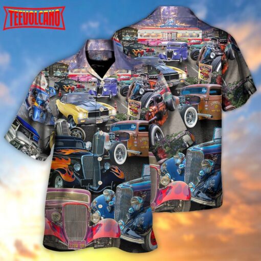 Hot Rod Diner Car Show Hawaiian Shirt