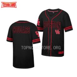 Houston Cougars Free Spirited Black Button-Up College Baseball Jersey