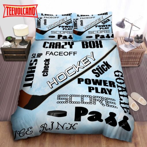 Ice Hockey Play Score Pass Ice Rink Bed Sheets Duvet Cover Bedding Sets