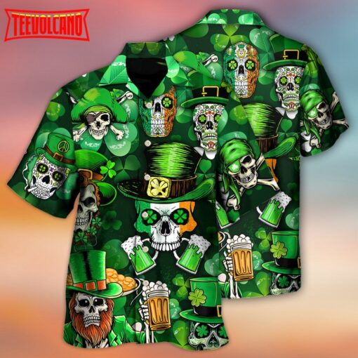 Irish Skull St Patrick’s Day Hawaiian Shirt