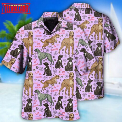 Irish Wolfhound Dog Hawaiian Shirt