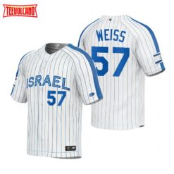 Israel Zack Weiss White 2023 World Baseball Classic Jersey