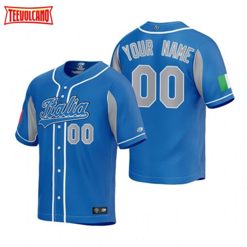 Italy Custom Royal Italy 2023 World Baseball Classic Jersey