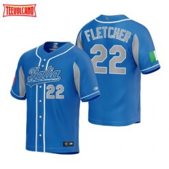 Italy David Fletcher Royal 2023 World Baseball Classic Jersey