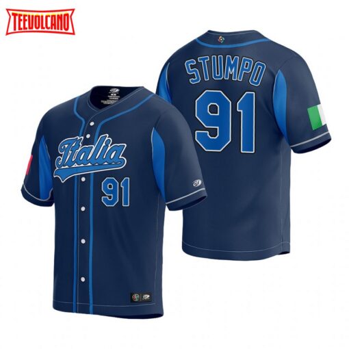 Italy Mitchell Stumpo Navy 2023 World Baseball Classic Jersey