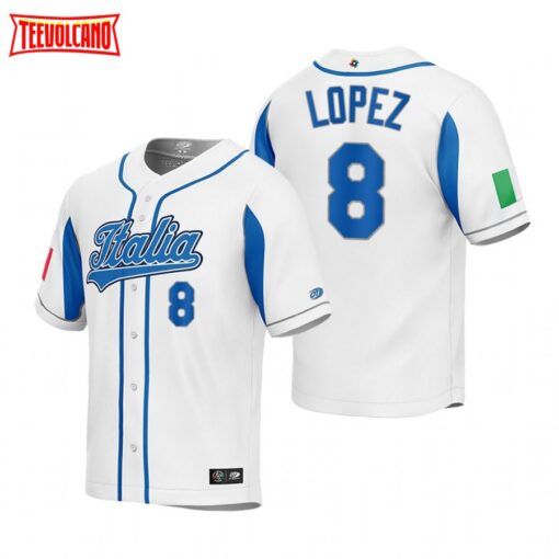 Italy Nicky Lopez White 2023 World Baseball Classic Jersey