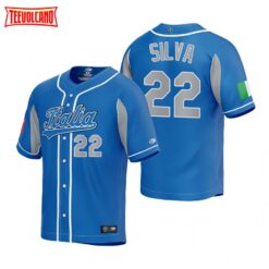 Italy Tiago da Silva Royal 2023 World Baseball Classic Jersey