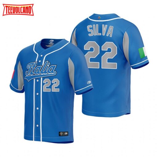 Italy Tiago da Silva Royal 2023 World Baseball Classic Jersey