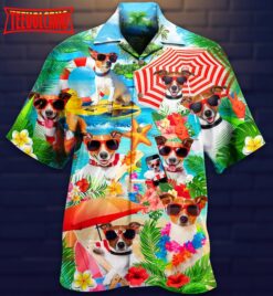 Jack Russell Terrier Dog Beach Hawaiian Shirt