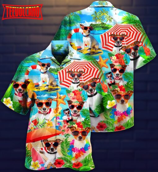 Jack Russell Terrier Dog Beach Hawaiian Shirt