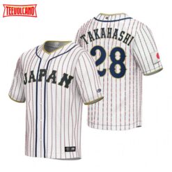 Japan Hiroto Takahashi White 2023 World Baseball Classic Jersey