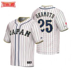 Japan Kazuma Okamoto White 2023 World Baseball Classic Jersey