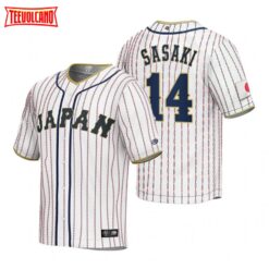 Japan Roki Sasaki White 2023 World Baseball Classic Jersey