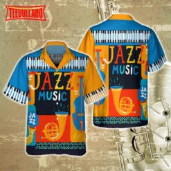 Jazz Hawaiian Shirt, Hawaiian Aloha Beach Shirt For Musican, Jazz