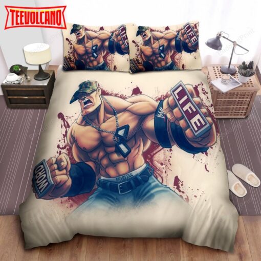 John Cena Cartoon Character Bed Sheet Duvet Cover Bedding Sets