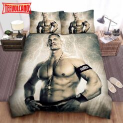 John Cena In Lightning Background Duvet Cover Bedding Sets