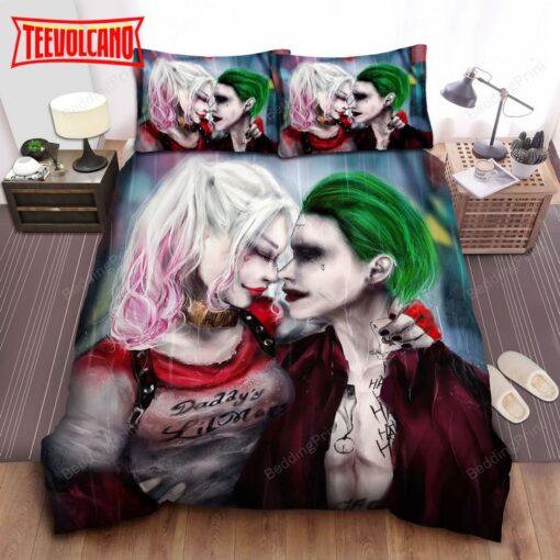 Joker And Harley Quinn Rain Bed Sheets Duvet Cover Bedding Sets