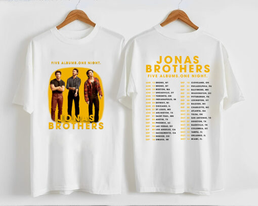 Jonas Brothers Five Albums One Night Tour Double Side Shirt