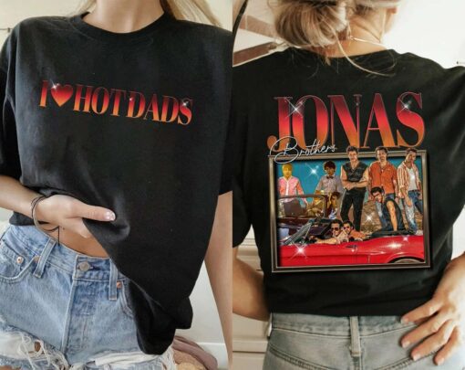 Jonas Brothers  I Love Hot Dads Tour 2023 Double Side Shirt