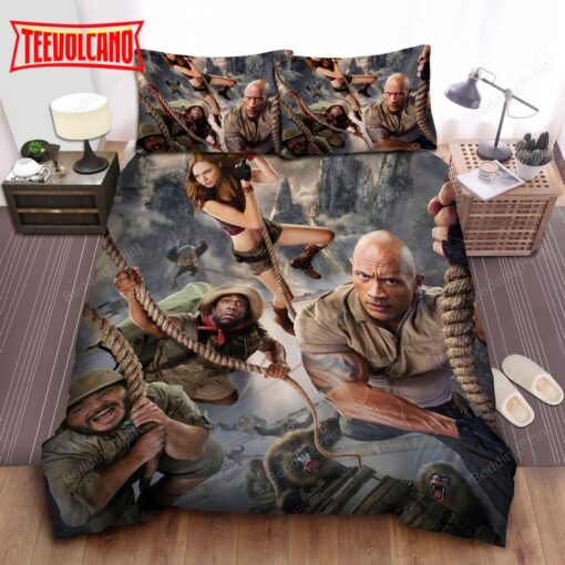 Jumanji Characters Escaping Mandrill Scenes Duvet Cover Bedding Sets