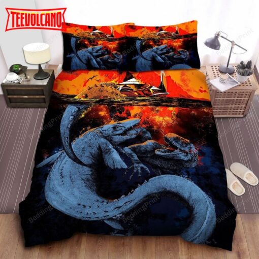 Jurassic World T-Rex Vs Mosasaurus Underwater Fight Duvet Cover Bedding Sets