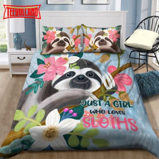 Just A Girl Who Love Sloths Bed Sheets Duvet Cover Bedding Sets