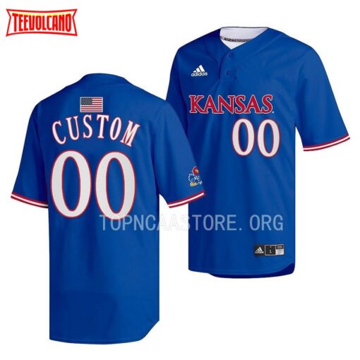 Kansas Jayhawks Custom Two-Button Replica College Baseball Jersey Royal