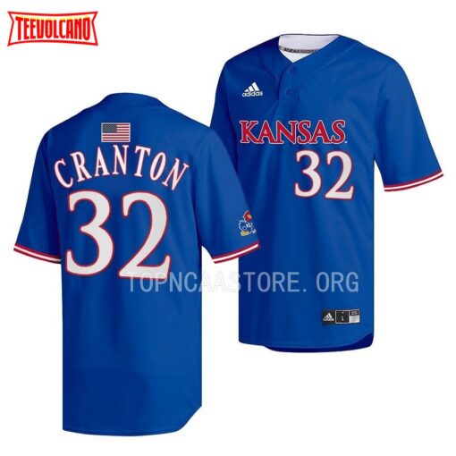 Kansas Jayhawks Hunter Cranton Two-Button College Baseball Jersey