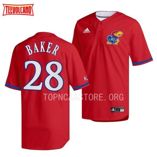 Kansas Jayhawks Jake Baker College Baseball Red Jersey